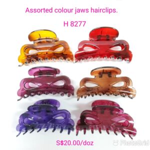 Assorted colour jaws hairclips.