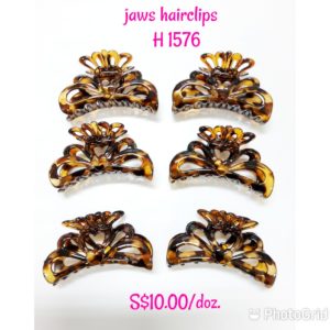Shining brown crown design jaws hairclips.