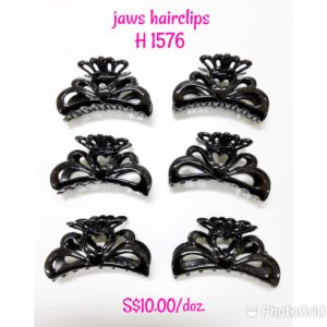 Shining black crown design jaws hairclips.