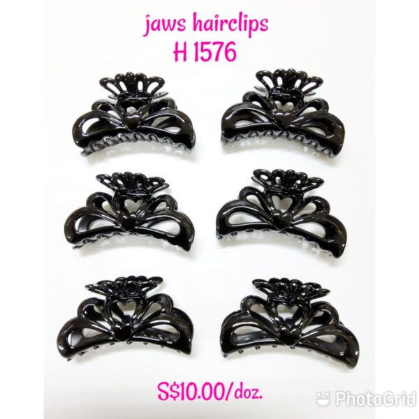 Shining black crown design jaws hairclips.