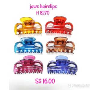 Assorted multi colour jaws hairclips H 8270.