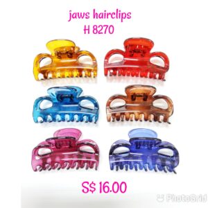 Assorted multi colour jaws hairclips H 8270.