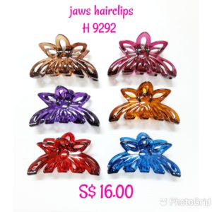 Assorted multi colour jaws hairclips H 9292.