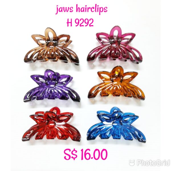 Assorted multi colour jaws hairclips H 9292.