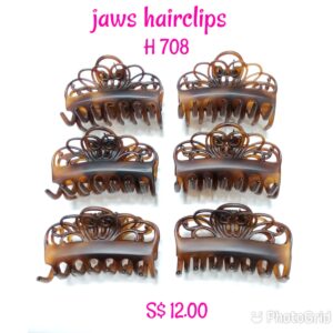 Shining brown jaws hairclips H 708.