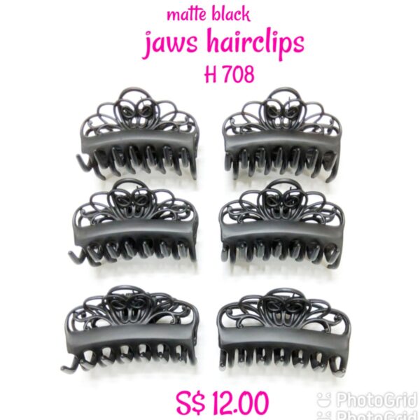 Matte black colour jaws hairclips H 708.