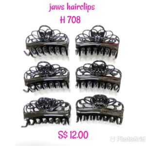 Shining black jaws hairclips H 708.