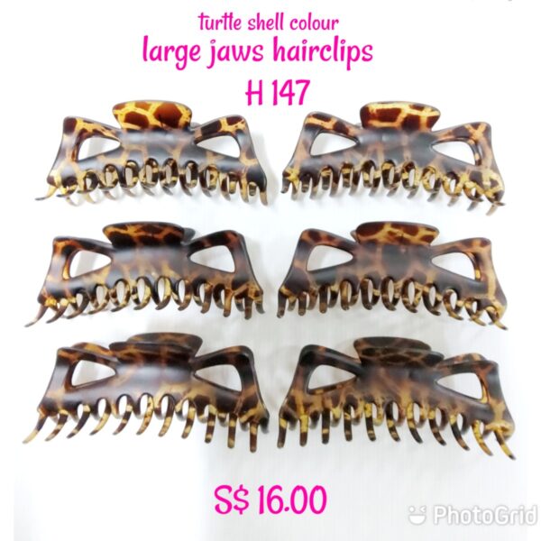 Turtle shell colour large jaws hairclips H 147.