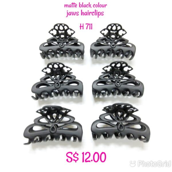 Matte black colour jaws hairclips H 711.