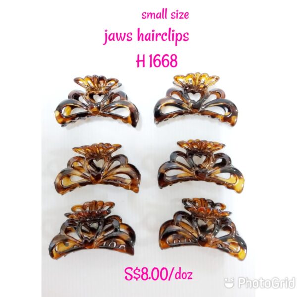 Small size brown colour jaws hairclips H 1668.