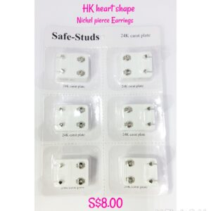 HK heart shape Nickel pierce Earrings.