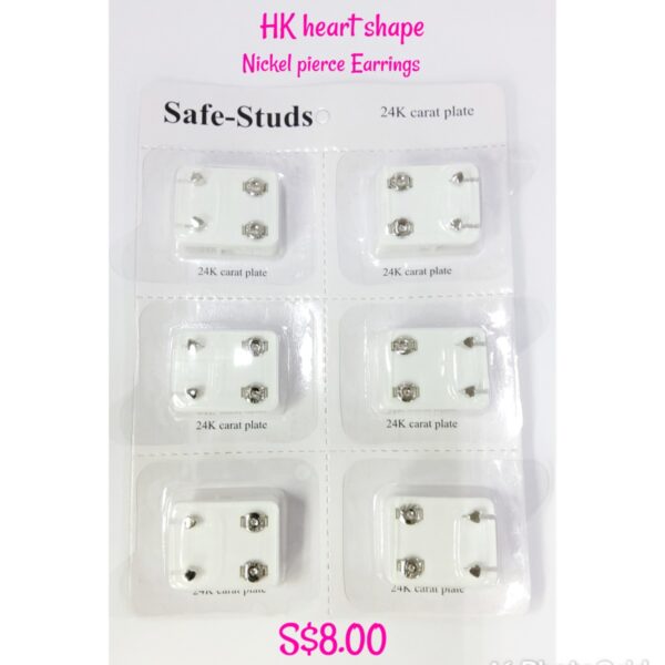 HK heart shape Nickel pierce Earrings.