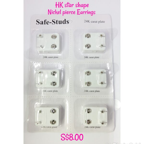 HK star shape nickel pierce Earrings.